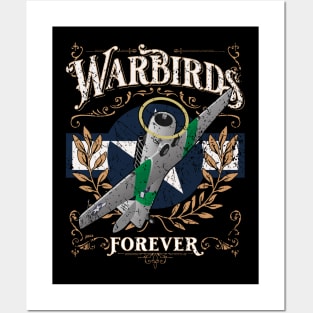 Vintage Warbirds Forever Classic WWII Aviation Nostalgia Posters and Art